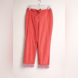 NWT Vintage Y2K Womens 6 Nicole Miller Millennium Collection Silk Fringe Pants